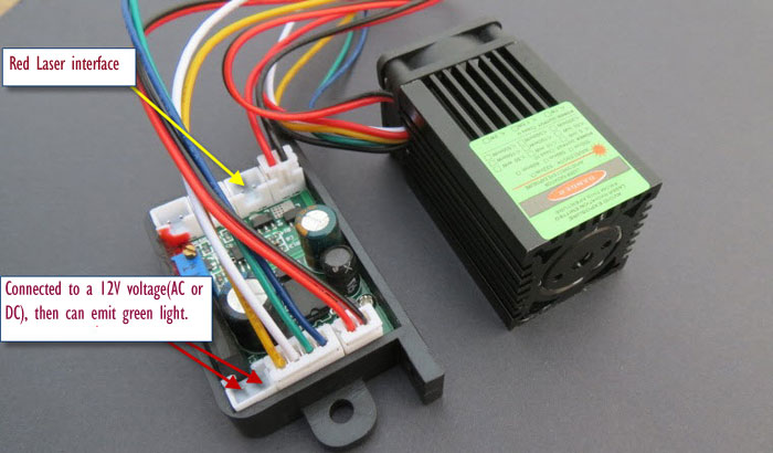 532NM 100MW~200mW Módulo láser verde semiconductor refrigeration